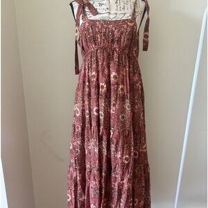 Ulla Johnson Floral Maxi Dress in Burgundy